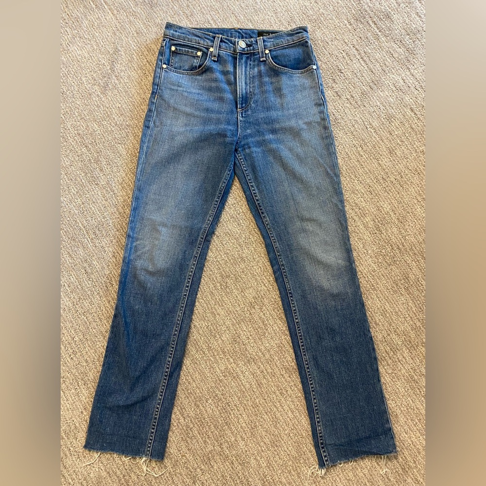 Rage & Bone High-Waisted Straight Leg Jeans, size 26